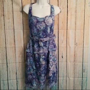 Badgley Mischka Regina Lace Dress Purple Sz 14
